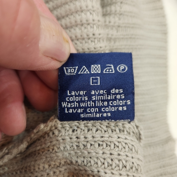 Vintage Faconnable Fisherman Knit Sweater Mens XXL Beige Crew Neck Linen - Picture 7 of 12